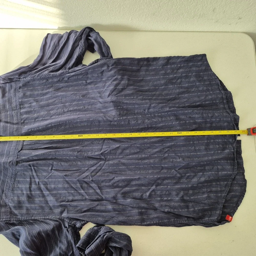 North Face Shirt Mens Large‎ Blue Button Up Long Sleeve Modal Blend Lightweight